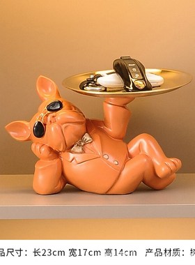 现代电子钟时钟斗牛犬摆件家居入户玄关桌面O客厅乔迁新居开业礼