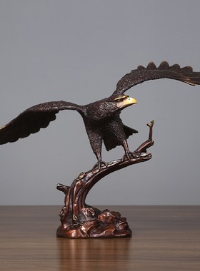 黄铜鹰摆件老鹰大鹏展翅铜装饰品摆设家居办公室公司乔迁开业新品