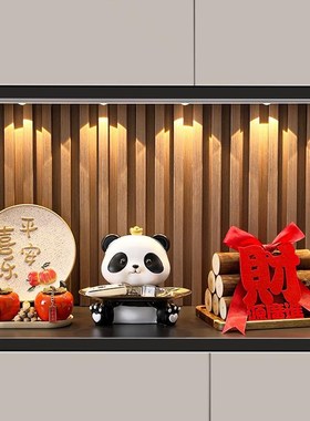 熊猫钥匙收纳玄关摆件入户门鞋柜家居客厅桌面装饰品乔迁新居礼品