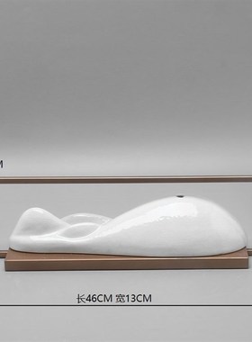 新中式现代铁艺陶瓷花插花器摆件样板间创意室内软装饰品酒柜摆设