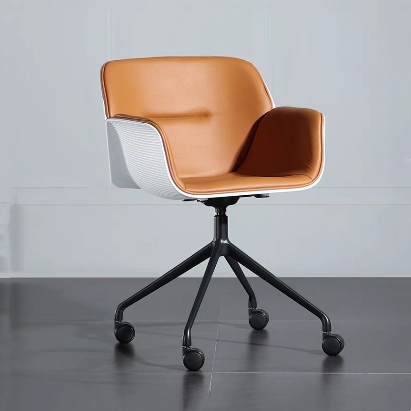 简约商务电脑椅书房职员皮布艺软包办公转椅 - 图2