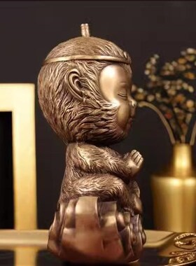 纯铜q版孙悟空卡通齐天大圣斗战胜佛摆件美猴王猴子工艺品装饰品