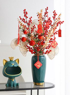 高档发财果摆件客厅玄关乔迁之喜搬家新居礼品新店开业新年装饰品