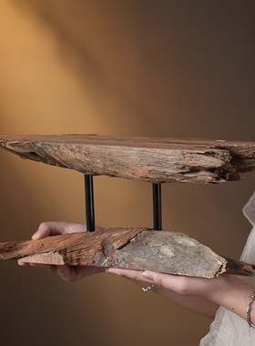 风化木底座陶瓷人物佛像底座创意根雕实木枯木自然禅意摆件装饰品