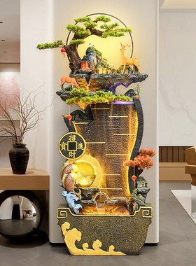 落地假山风水轮流水喷泉循环水景装饰客厅玄关办公室开业生财摆件