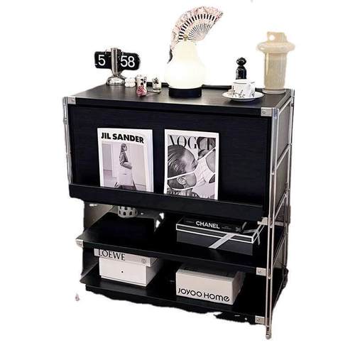 包豪杂志柜客厅收纳边几置物柜家用卧室床头置物架多层落地储物柜 - 图3
