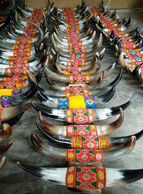 精品牛角动物摆件工艺酒饭店复古怀旧办公室装饰饭店股市商务礼品