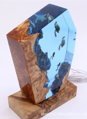 海龟树脂夜灯木制工艺品个性化独特的装饰送给家人的复活节礼物