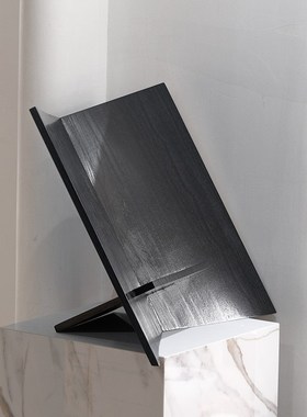 轻奢简约蜡木黑色实木书架杂志架书报架样板间售楼部家居书房摆件