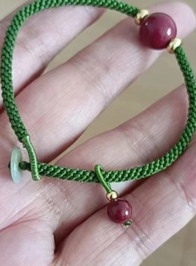 补火补木手链 手工编织 绳子直径3毫米