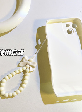 简约黑白蝴蝶结珍珠挂饰吊坠通用