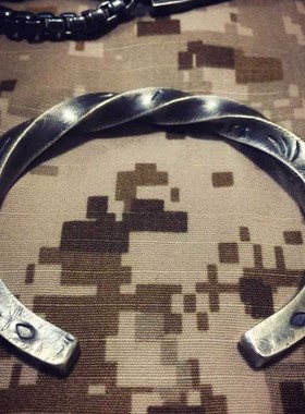 全手工定制男人的首饰 简单 粗暴 订制 维京战镯   纯银银镯 手镯