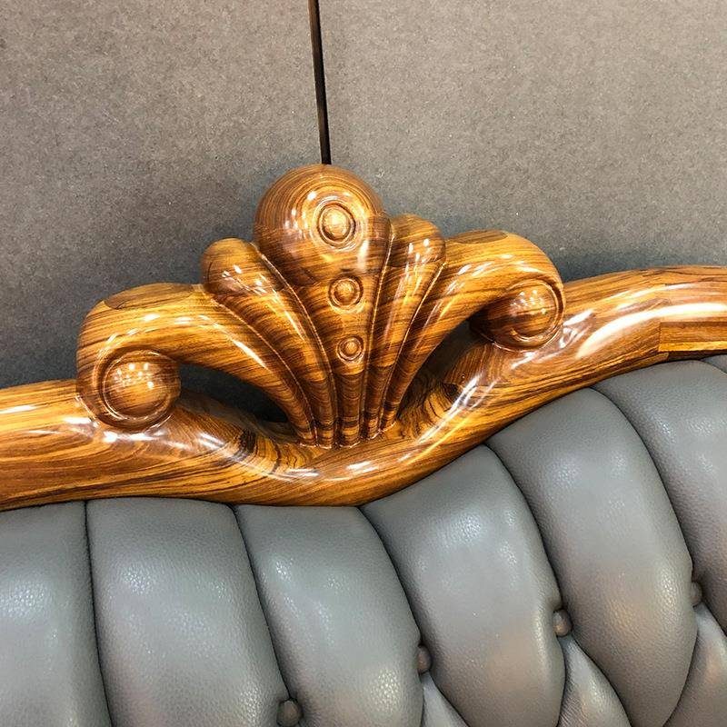 欧洛馨欧式乌金木实木真皮沙发美中式豪华别墅大户型123客厅组合 - 图0