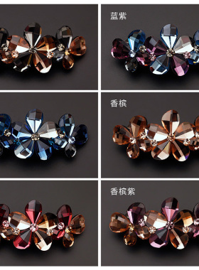 发夹一字夹女2021新款水钻轻奢顶夹大号发卡韩国横夹后脑勺弹簧夹