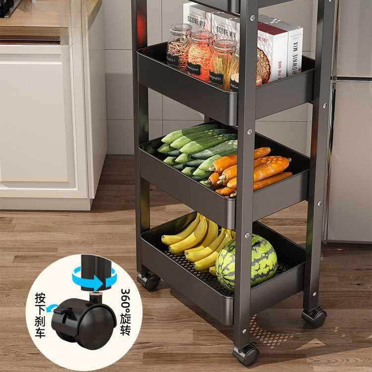 厨房置物架多功能落地放菜小推车家用果蔬菜篮子优勤多层收纳架子,淘宝优惠券,粉丝福利购,淘宝优惠卷