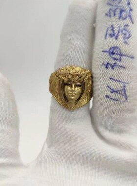 68纯铜幸运女神戒指个性美女戒指男款创意个性霸气复古堤喀女神