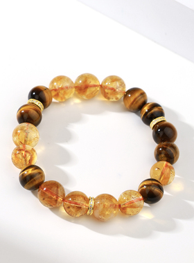 虎眼黄水晶手串女款天然水晶手链