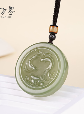 和田玉双面观音牌吊坠