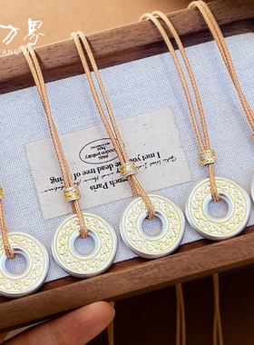 安扣吊坠男999足银项链