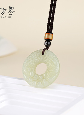 和田玉吊坠双面貔貅玉坠项链女款