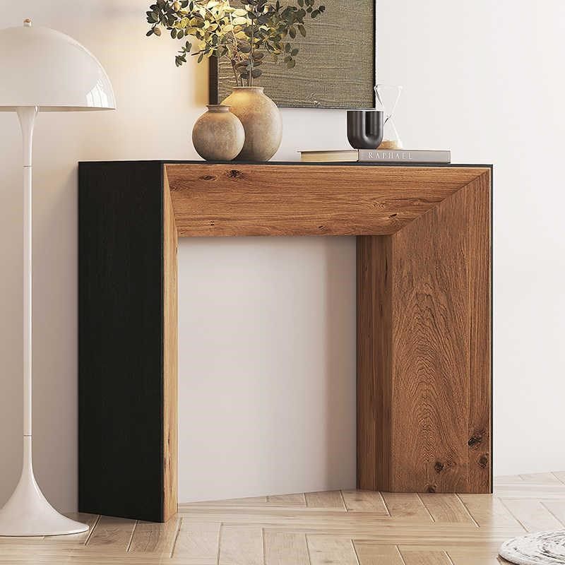 侘寂风双拼色玄关桌客厅复古壁炉柜条案做旧玄关台家用简约装饰柜,淘宝优惠券,粉丝福利购,淘宝优惠卷