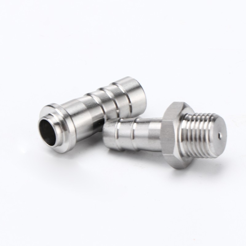 不锈钢定制加工单头丝宝塔接头焊接宝塔鱼鳞扣竹节水嘴内外丝接头 - 图0