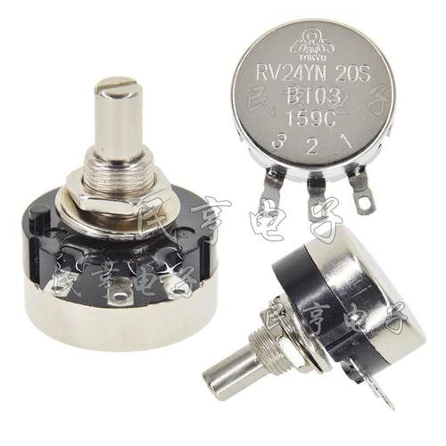 RV24YN20S单圈碳膜2W可调电位器1K5K2K10K50K100K500KM旋钮刻度盘 - 图2