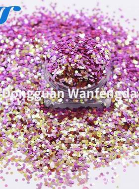 工厂直销耐高温闪光粉渐变色金葱粉混色六角变色龙金葱粉亮片