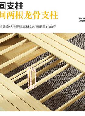 实木折叠床单人家用午休床1.2m硬板床1.5米双人床出租屋90cm小床