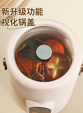 新款智能小电锅迷你电炖杯便携式养生炖煮杯办公室煮粥煲汤不粘锅