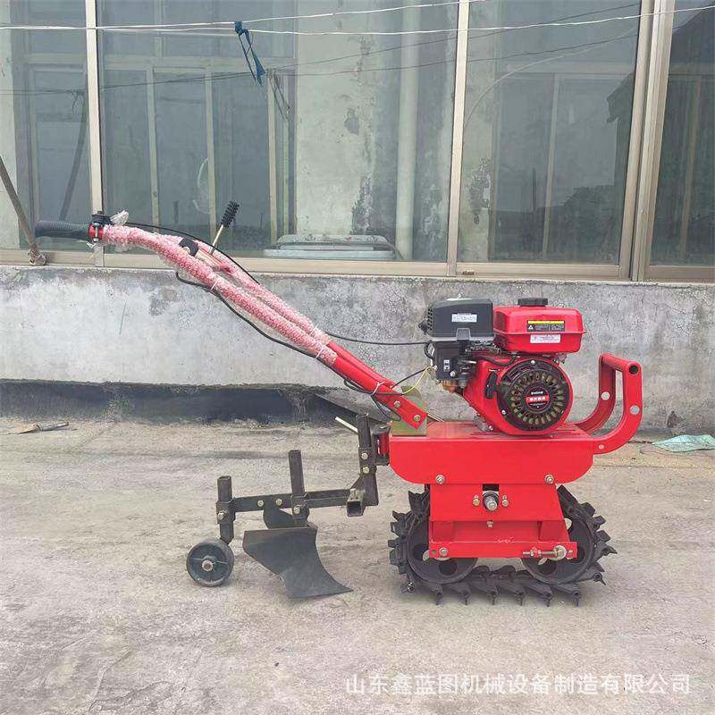 Household small tillage machine chain rail climbing non-slip plow machine orchard greenhouse narrow spacing weeding trenching machine