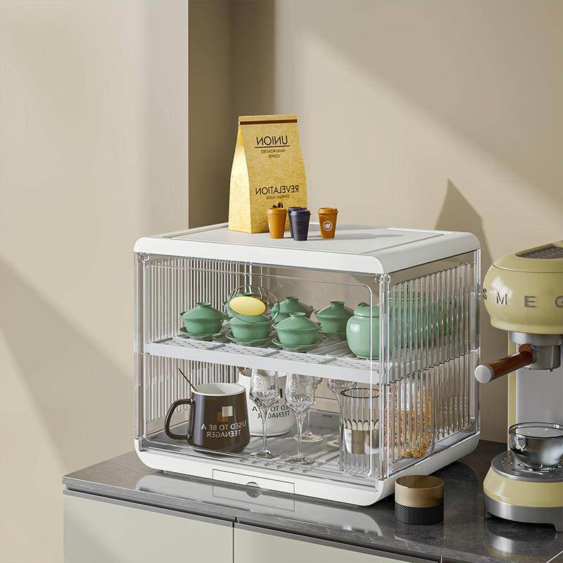 消毒杯架家用防尘杯子收纳置物架可折叠桌面茶杯架子茶具收纳箱柜,淘宝优惠券,粉丝福利购,淘宝优惠卷