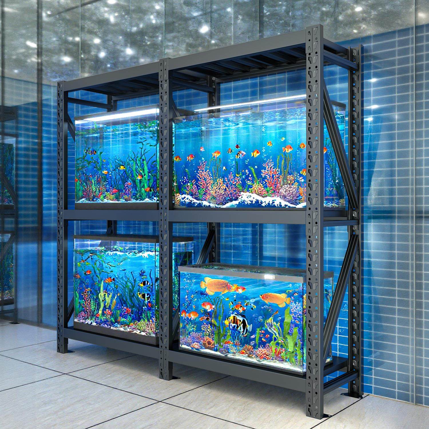 承重鱼缸架金属铁艺鱼缸置物架鱼缸增高架多层落地鱼缸底柜,淘宝优惠券,粉丝福利购,淘宝优惠卷