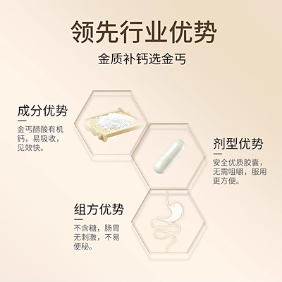 [金丐]醋酸钙胶囊0.6g*15粒*1瓶/盒骨质疏松佝偻病妊娠补钙便秘