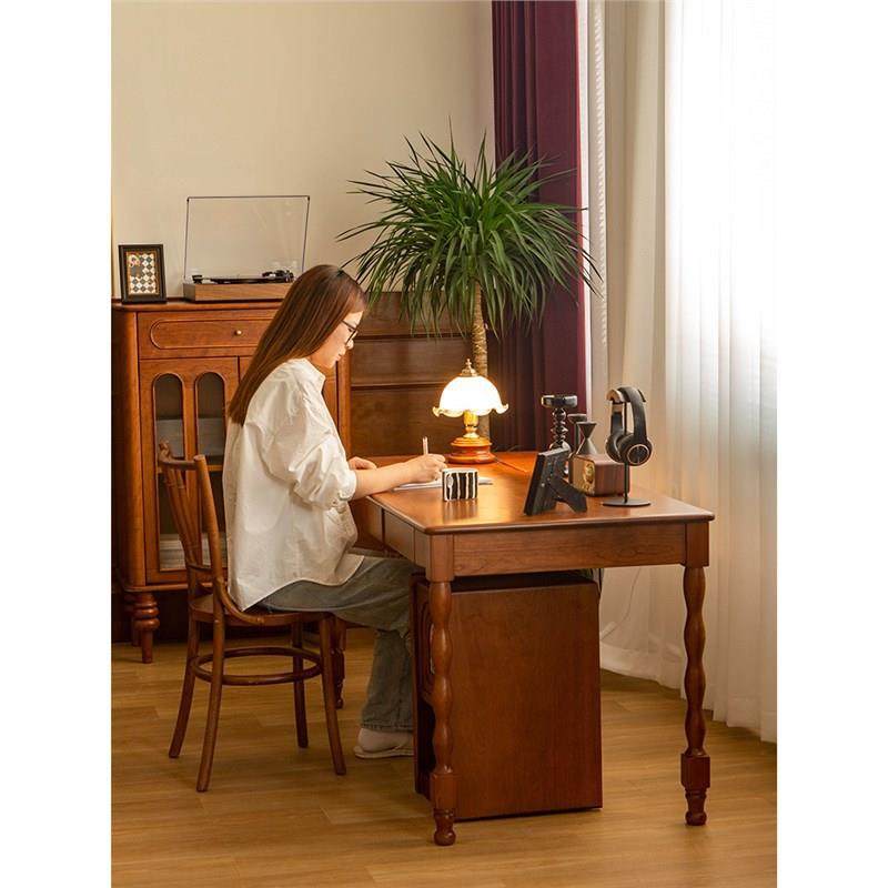 【折扣价】复色古樱桃木书桌实木桌卧室书桌家用办公桌小户型电脑,淘宝优惠券,粉丝福利购,淘宝优惠卷