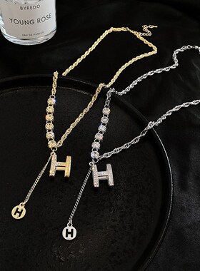 轻奢小众设计锁骨链毛衣链长款女大气高档2023新款爆款项链高级感