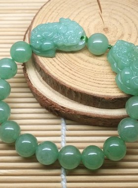 东陵玉双貔貅手链男女情侣复古饰品民族风手串