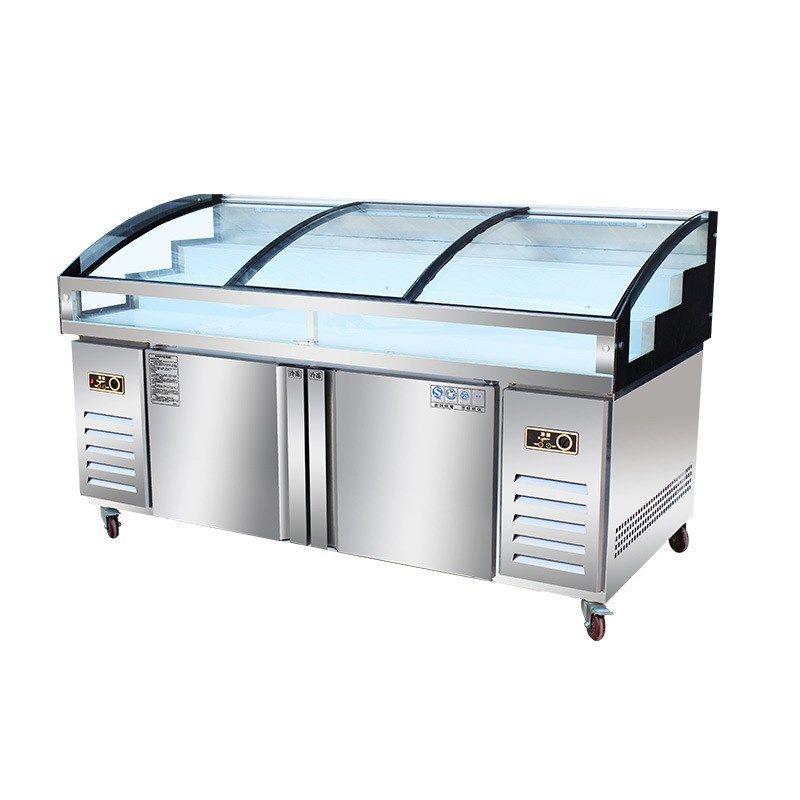 海鲜阶梯冰台饭店点菜熟食展示柜商用超市凉菜水果冷藏冷冻保鲜柜,淘宝优惠券,粉丝福利购,淘宝优惠卷