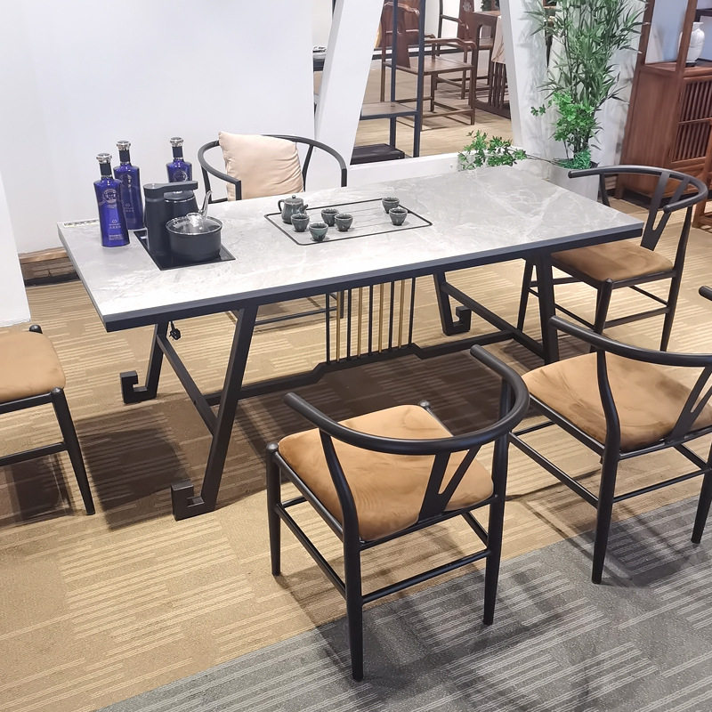现代岩板茶台家用禅意办公一体泡茶书桌轻奢办公室功夫茶桌椅组合,淘宝优惠券,粉丝福利购,淘宝优惠卷