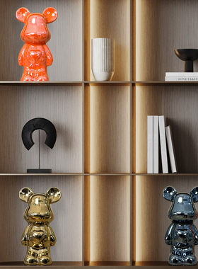 暴力熊摆件客厅电视柜小轻奢家居儿童房间办公桌面装饰品