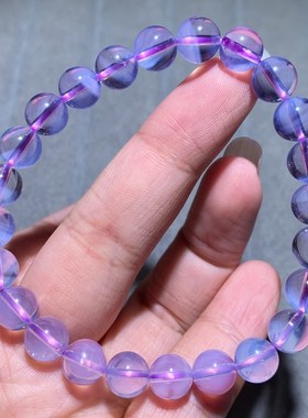 天然冰种果冻感紫玉晶紫水晶手链女梦幻紫甜美饰品一物一图送礼物