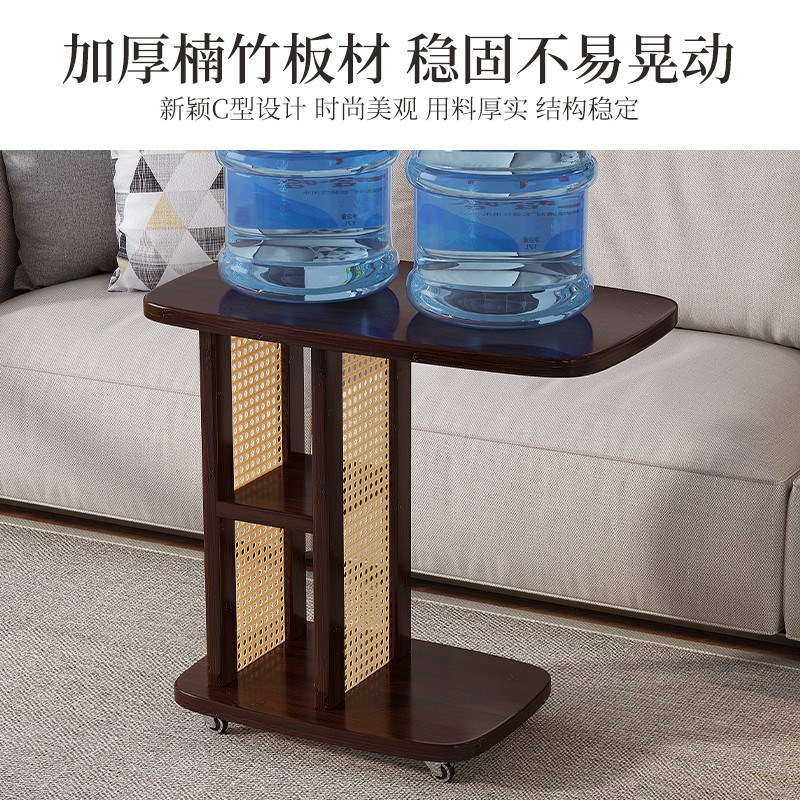 可移动边几沙发边桌床头桌子卧室小桌子置物架小茶水桌客厅小推车 - 图3