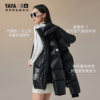 Duck goose down jacket women's short thickened hooded down jacket