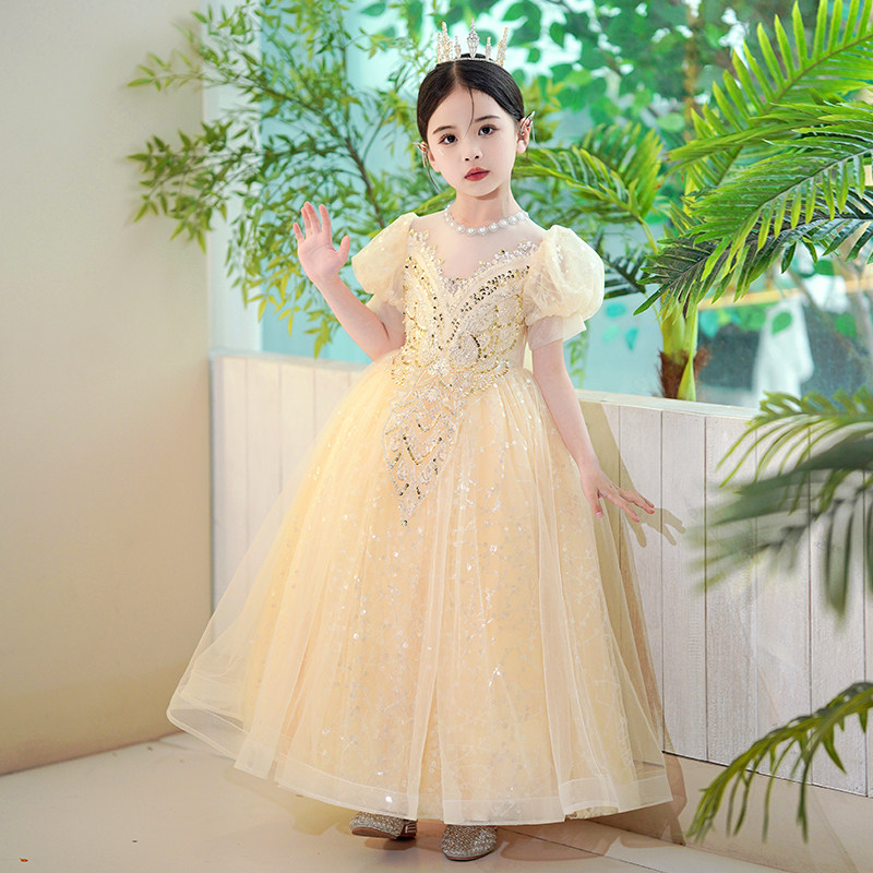 儿童礼服公主裙高端女童钢琴演出服洋气小主持人生日花童婚纱夏季,淘宝优惠券,粉丝福利购,淘宝优惠卷