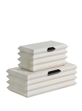 现代软装装饰收纳盒衣帽间梳妆台首饰盒衣橱样板房创意摆件储物盒