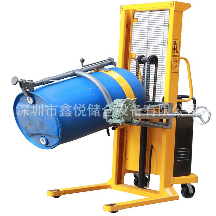 油桶升降叉车半电动圆桶装卸倒料车电动升降手动翻转油桶堆高车 - 图2