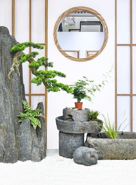 办公室客厅阳台招财养鱼装景观花园户喷池饰庭院假山流水外泉摆件