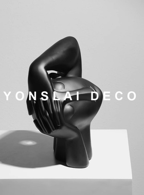 现代艺术抽象人物雕塑摆件样板间售楼处酒店软装客厅电视柜饰品