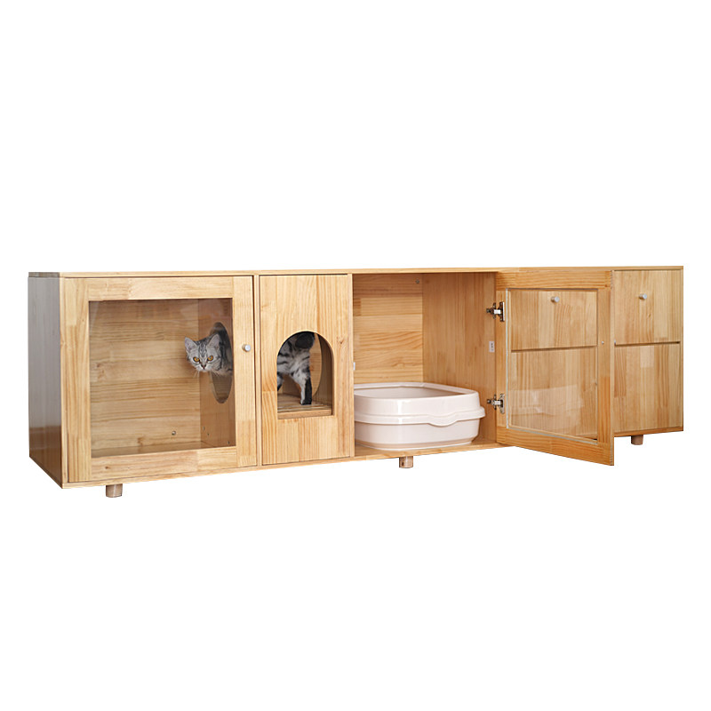 猫别墅猫笼超大自由空间实木室内家用保暖猫柜电视柜猫窝厕所一体,淘宝优惠券,粉丝福利购,淘宝优惠卷