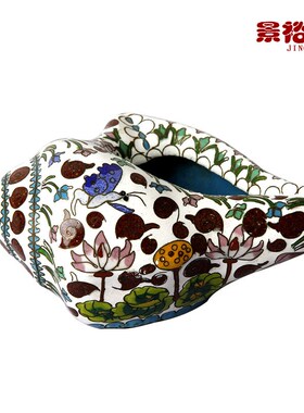 景泰蓝海螺烟灰缸办公室摆件外事商务礼品特色掐丝珐琅工艺品摆件